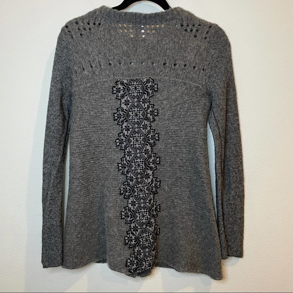 Free People Gray Lace Embroidered Cardigan - Picture 5 of 7